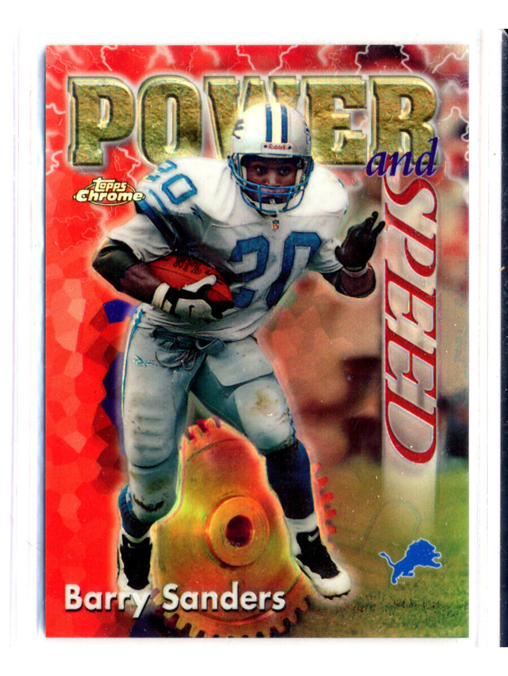 Barry Sanders 1998 Topps Chrome Season's Best Power and Speed #2 Refractor